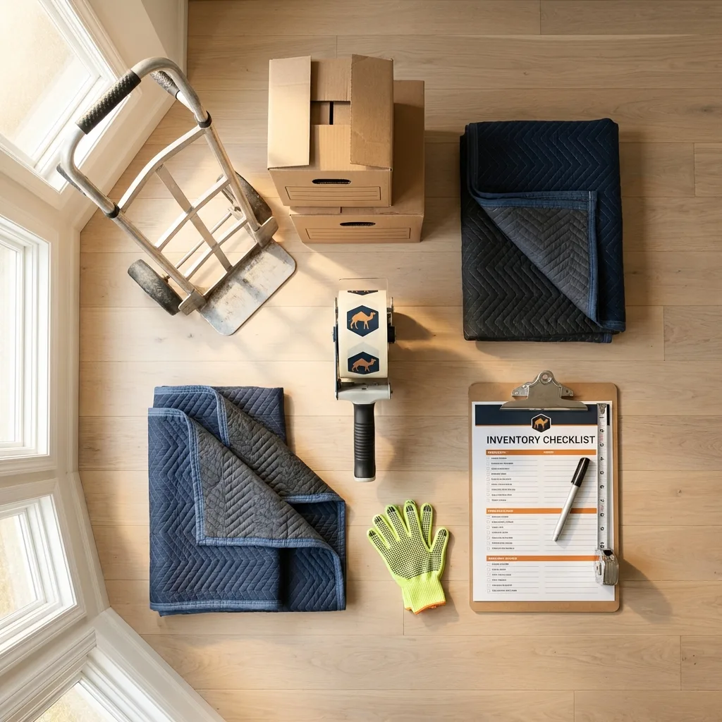 Professional moving supplies and packing materials layout for Ypsilanti residential relocations